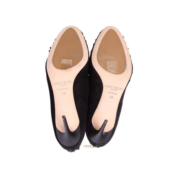 JIMMY CHOO Black Suede Ankle Bootie Pumps w/ Fringe Tassels - US 9 - Picture 6 of 9